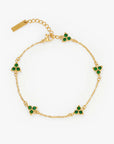 Clover Bracelet Green (Gold)