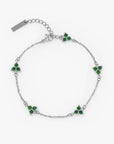 Clover Bracelet Green (Silver)